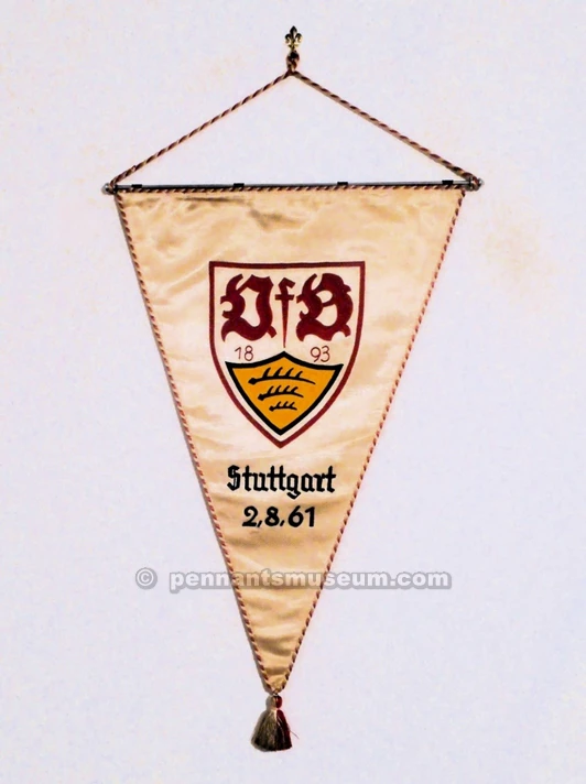 STUTTGART VFB Embroidered pennant of a match played versus Dinamo Zagreb on the 2nd August 1961